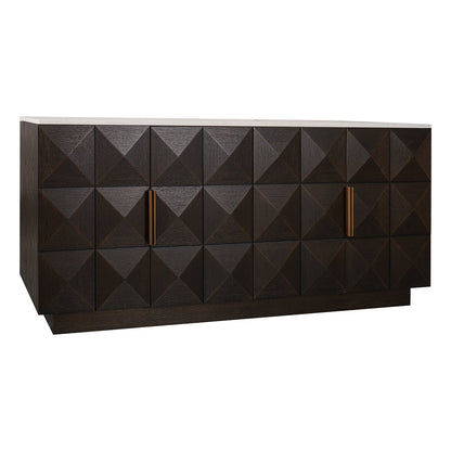 Benedict Smoked Oak Buffet - White Marble