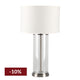 Left Bank Table Lamp - Nickel w White Shade