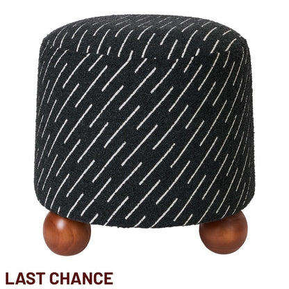 Orta Stool - Black Jacquard