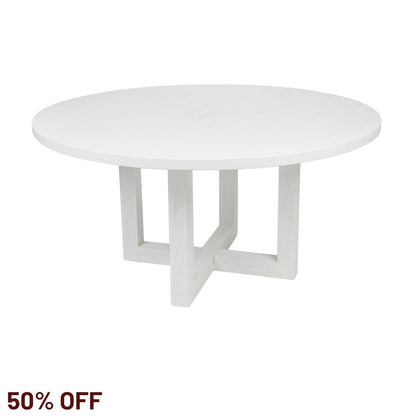 Leeton Oak Round Dining Table - 1.5m White