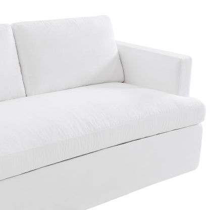 Birkshire 2 Seater Slip Cover Sofa - White Linen