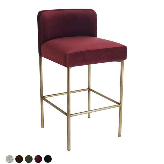 Leon Kitchen Stool - Mulberry Velvet
