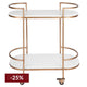 Southside White Stone Bar Cart - Antique Gold