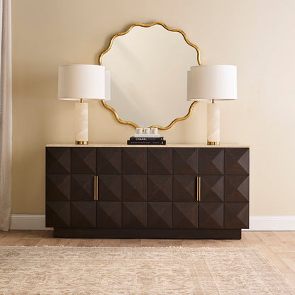 Benedict Smoked Oak Buffet - Travertine