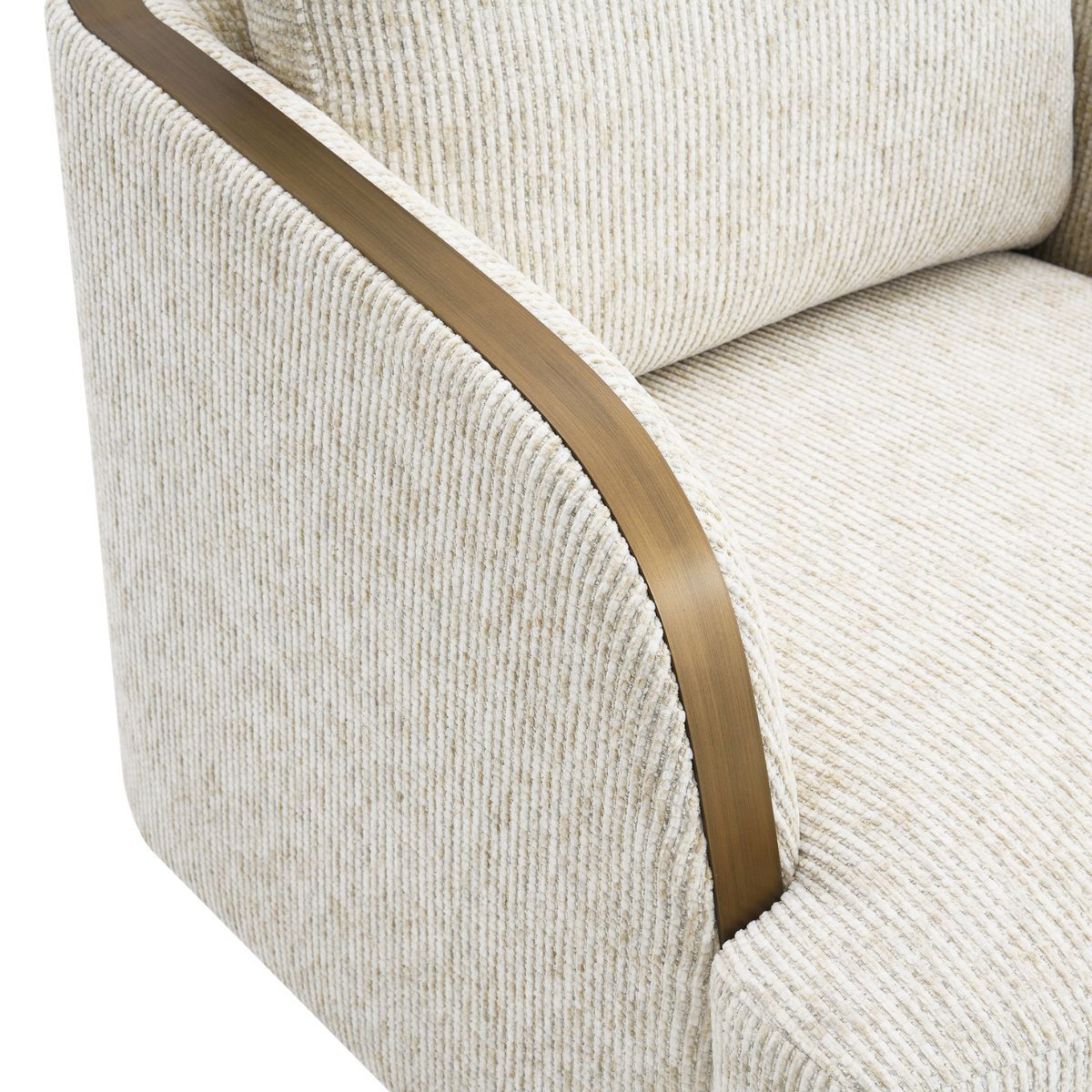 Compton Swivel Arm Chair - Brass/Off White