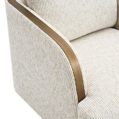 Compton Swivel Arm Chair - Brass/Off White