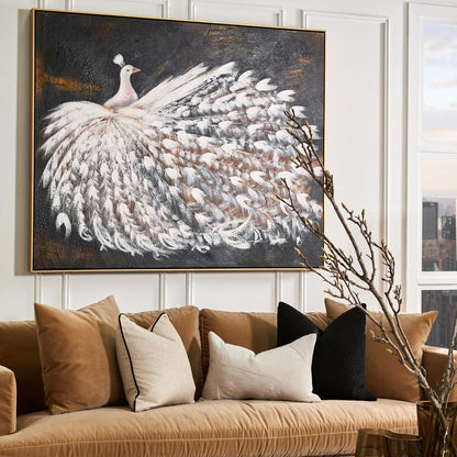 Le Grande Peacock 150x120cm Oil On Canvas Painting