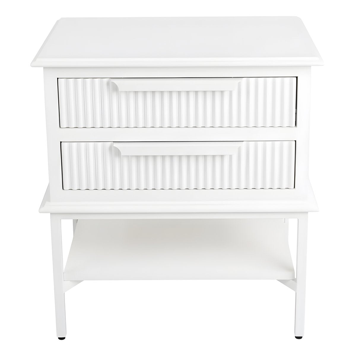 Aimee 55x60cm Bedside Table - All White