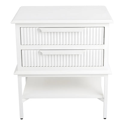 Aimee 55x60cm Bedside Table - All White