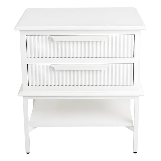Aimee 55x60cm Bedside Table - All White