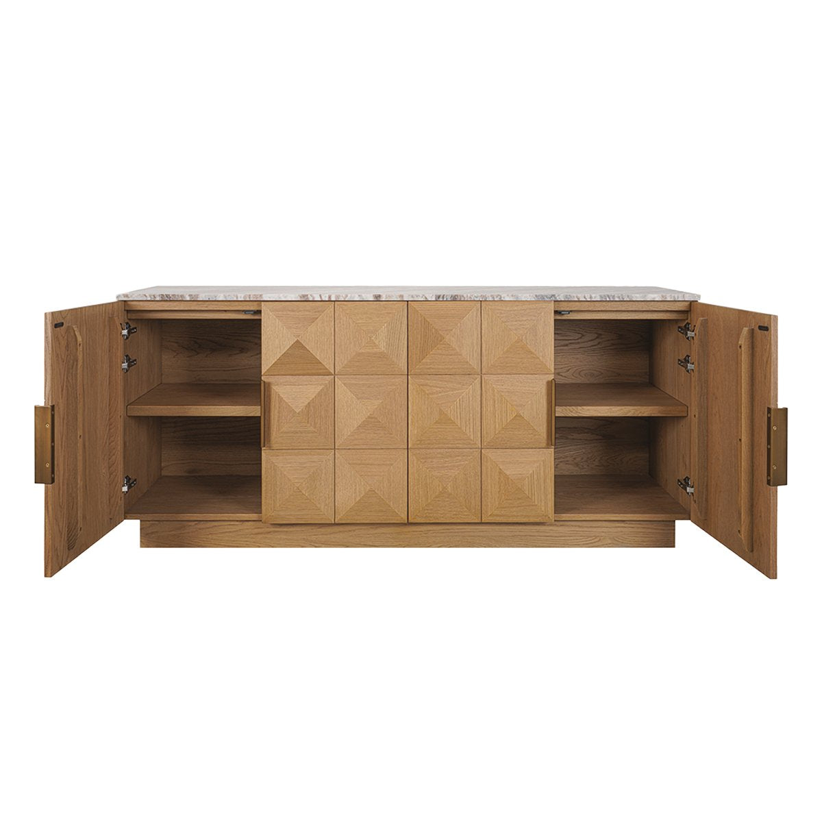 Benedict Natural Oak Buffet - River Brown Marble