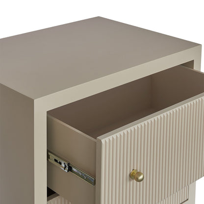 Ariana Bedside Table - Large Beige Set of 2