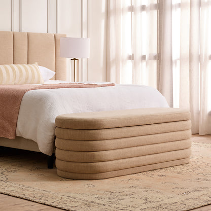 Demi Storage Bench Ottoman - Beige
