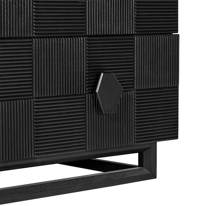 Alton 96cm 3 Drawer Chest -  Black - OUTLET NSW
