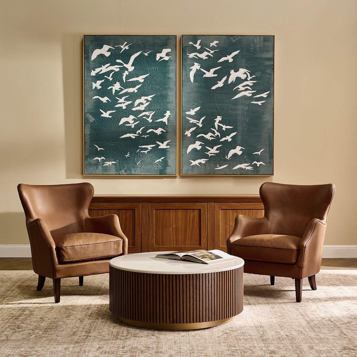 Mason Round Coffee Table - Medium Walnut