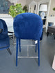 Dante Panelled Kitchen Stool - Navy Velvet - OUTLET VIC