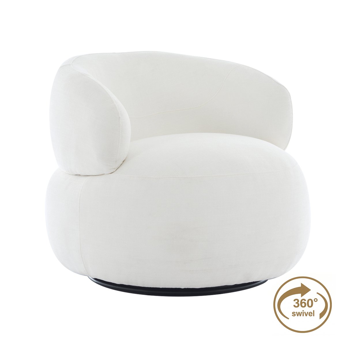 Greenwich Swivel Occasional Chair - Ivory Chenille