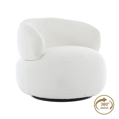 Greenwich Swivel Occasional Chair - Ivory Chenille