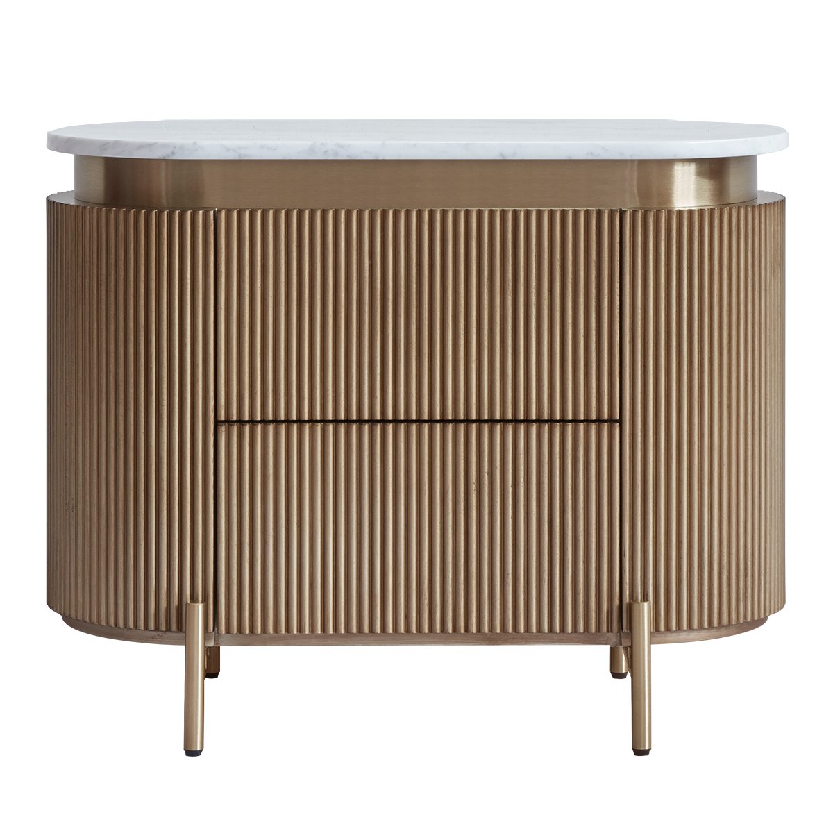Demarco 76x60cm Bedside Table - Antique Gold