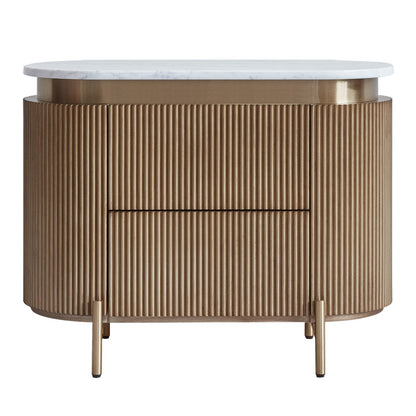 Demarco 76x60cm Bedside Table - Antique Gold