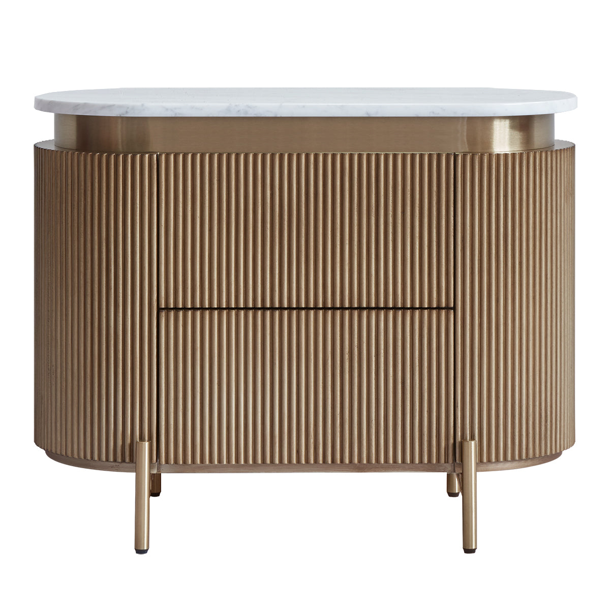Demarco 76x60cm Bedside Table - Antique Gold