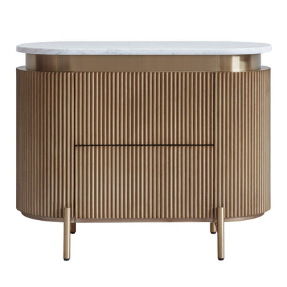 Demarco 76x60cm Bedside Table - Antique Gold