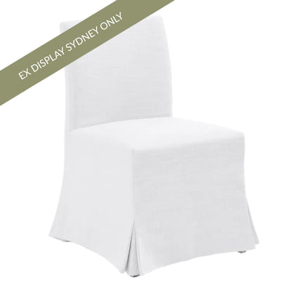 Brighton Slip Cover Dining Chair - White Linen - OUTLET NSW