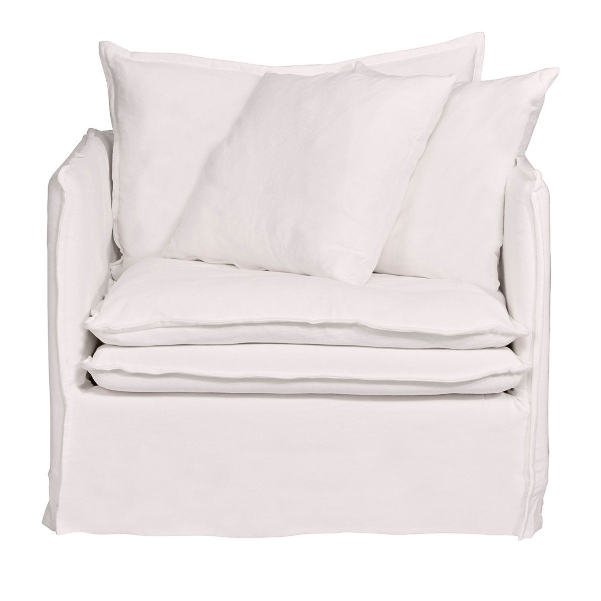 Palm Beach Slip Cover Arm Chair - White Linen