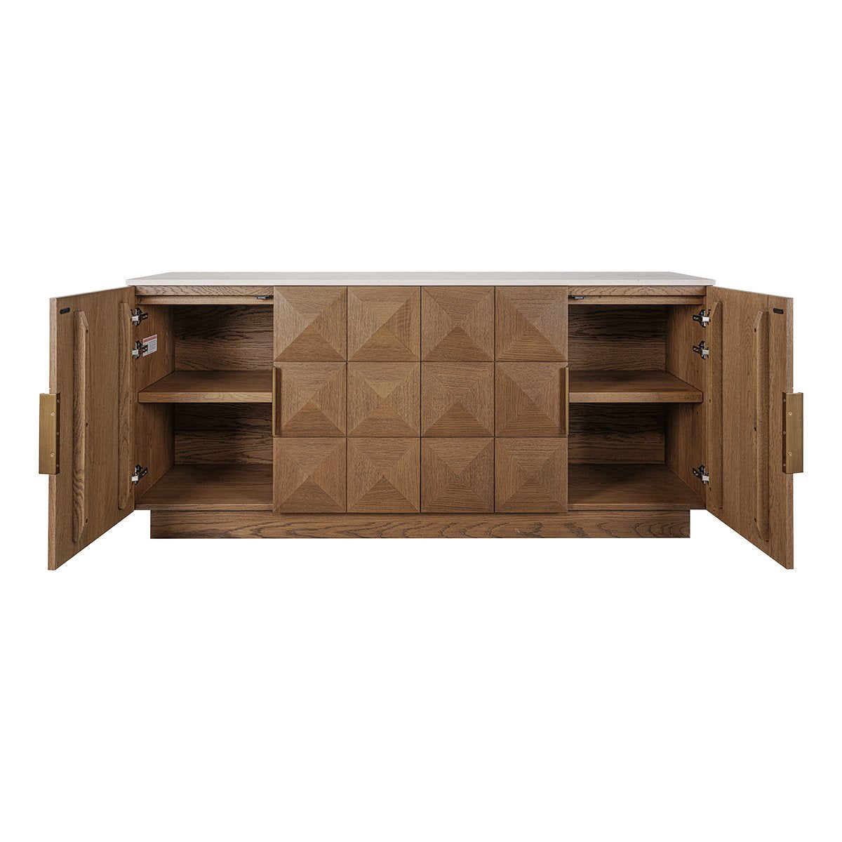 Benedict 170cm Walnut Buffet - White Marble