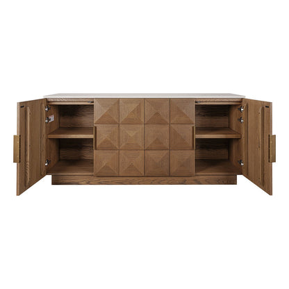 Benedict 170cm Walnut Buffet - White Marble