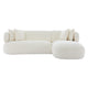 Greenwich 3 Seater Sofa w Right Chaise - Ivory Chenille