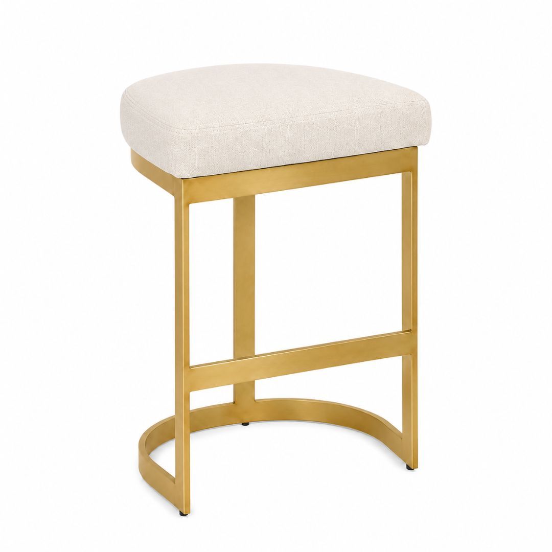 Brooke Gold Bar Stool - Natural Linen