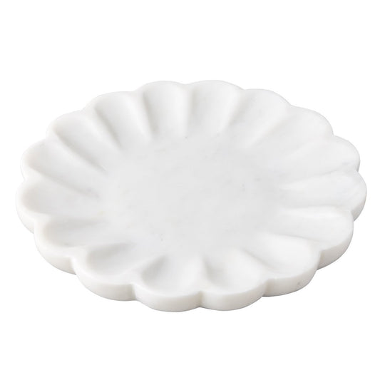 Stellar Marble Round Tray - White