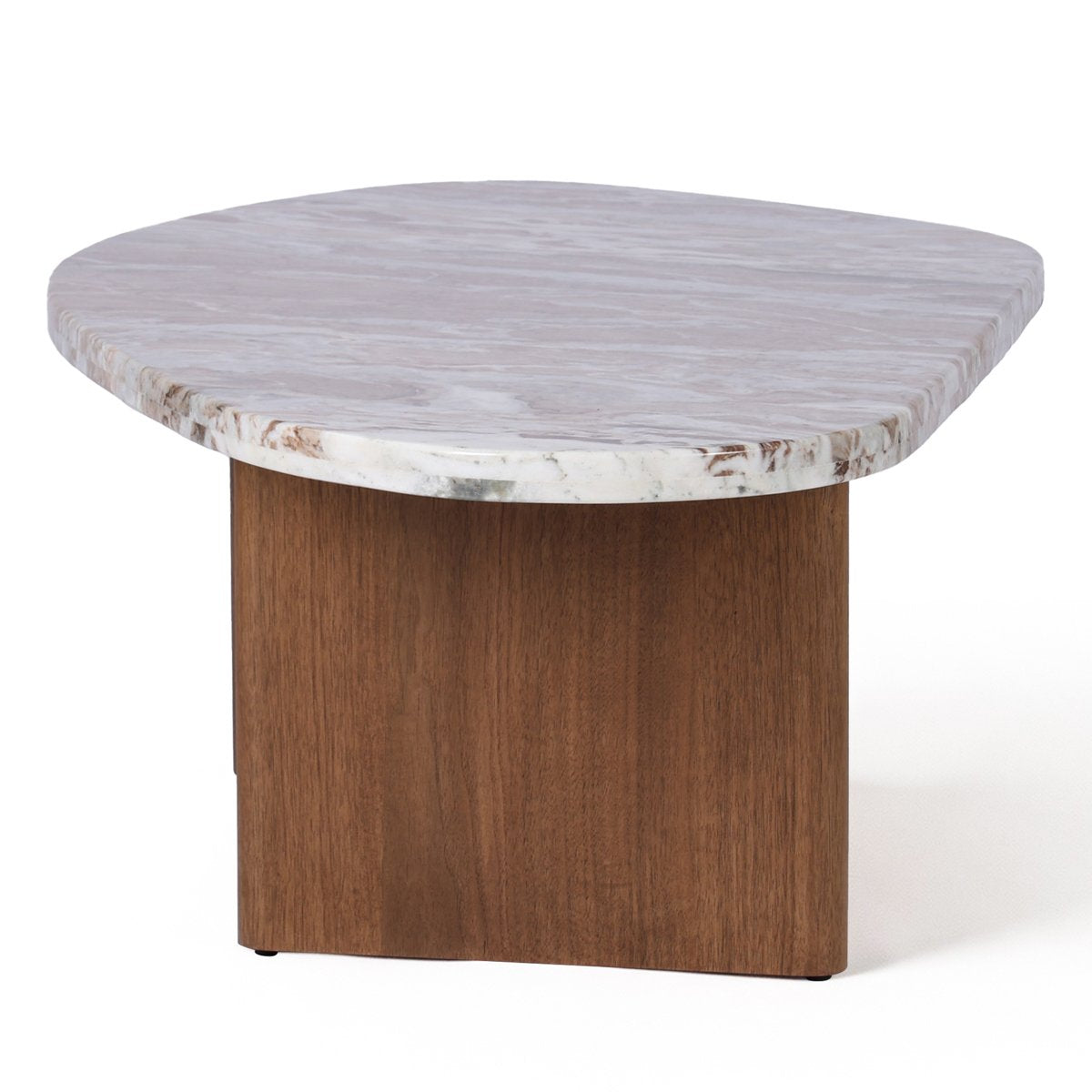 Solstice River Brown Marble Tables Set of 2 - Walnut