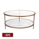 Cocktail Glass Round Coffee Table - Antique Gold