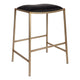 Kai Gold Kitchen Stool - Black Vegan Leather