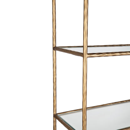 Heston 100x200cm Shelving Unit - Brass