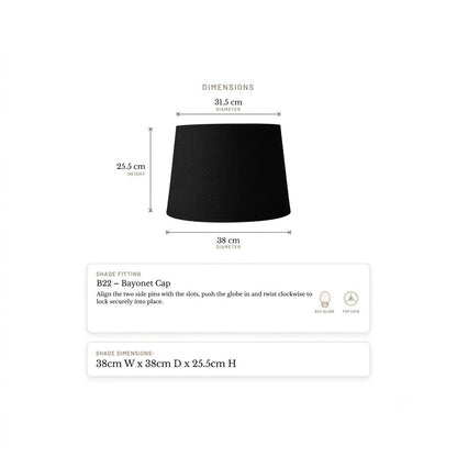 Langley Table Tapered Shade - Black