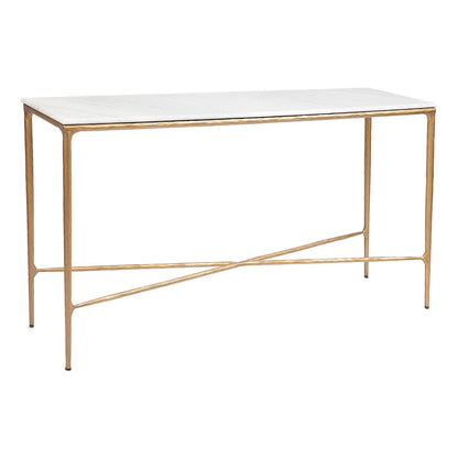 Heston 140cm Marble Console Table - Brass