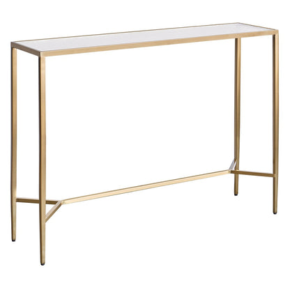 Chloe Rippled Glass Console Table - Large Gold