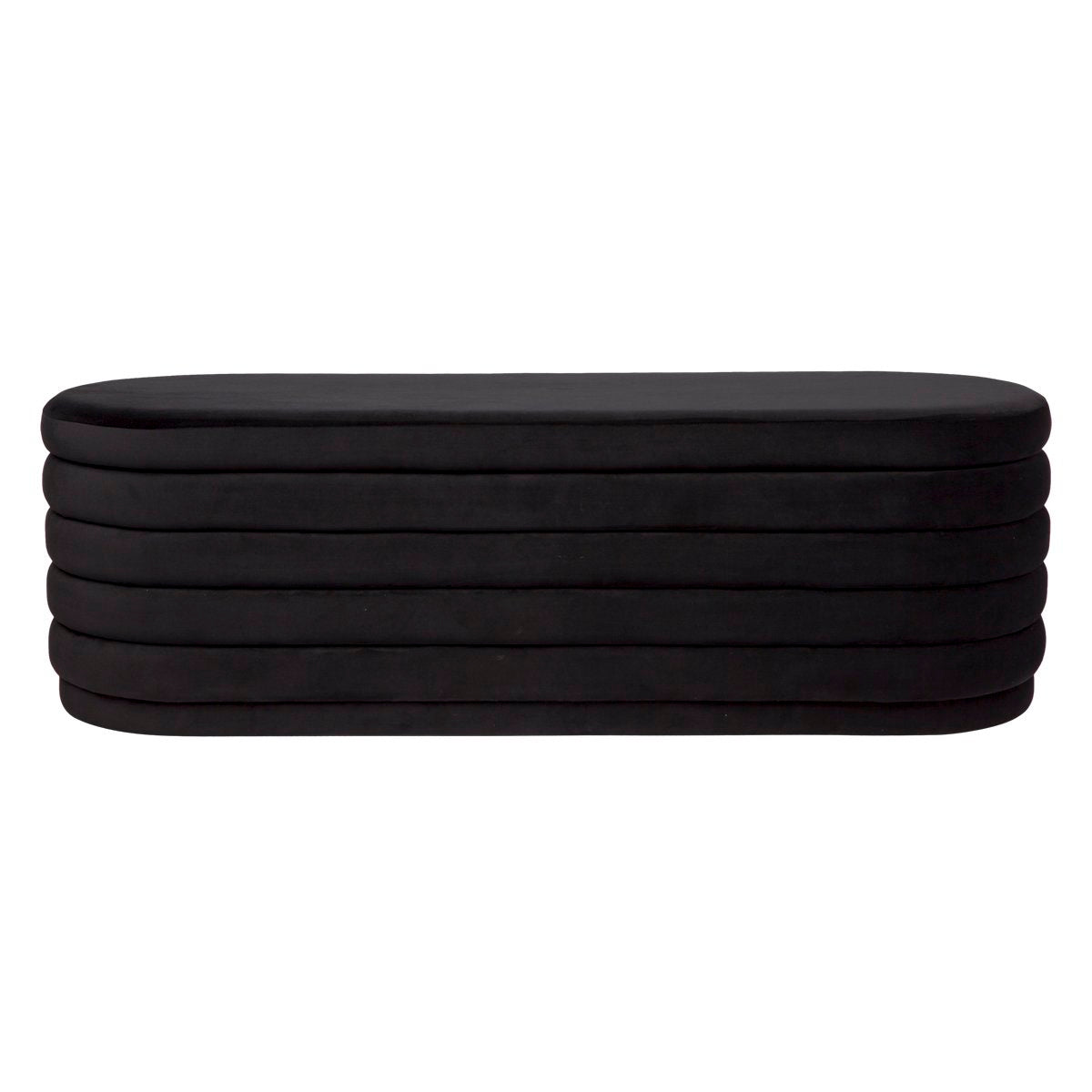 Demi Storage Bench Ottoman - Black Velvet