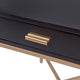 Nessa Black Bedside Table - Gold