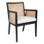 Kane Black Rattan Carver Chair - White Linen
