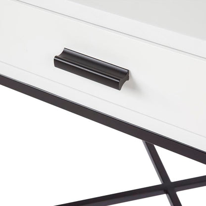 Nessa 1 Drawer Bedside Table - White/Black