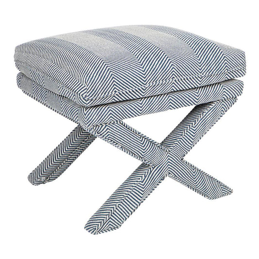 Candace Stool - Chevron Blue Linen