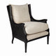 Havana Black Rattan Arm Chair - Natural Linen