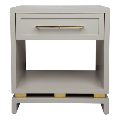 Pearl Bedside Table - Small Grey
