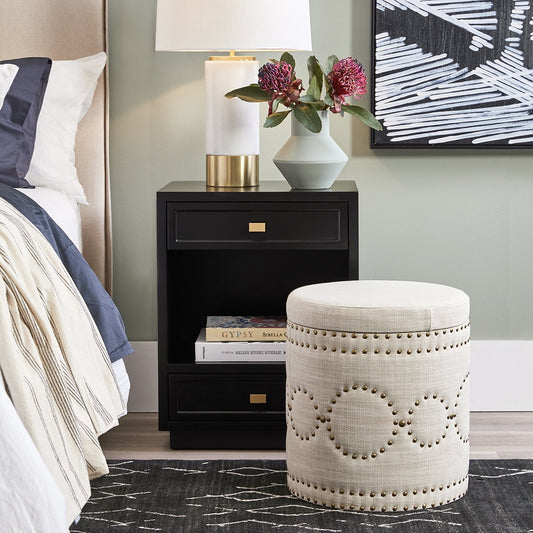Logan Bedside Table - Small Black