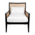 Kane Black Rattan Arm Chair - White Linen