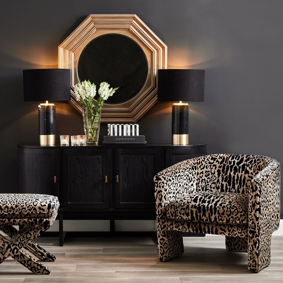 Kylie Arm Chair - Leopard Chenille *LIMITED EDITION*